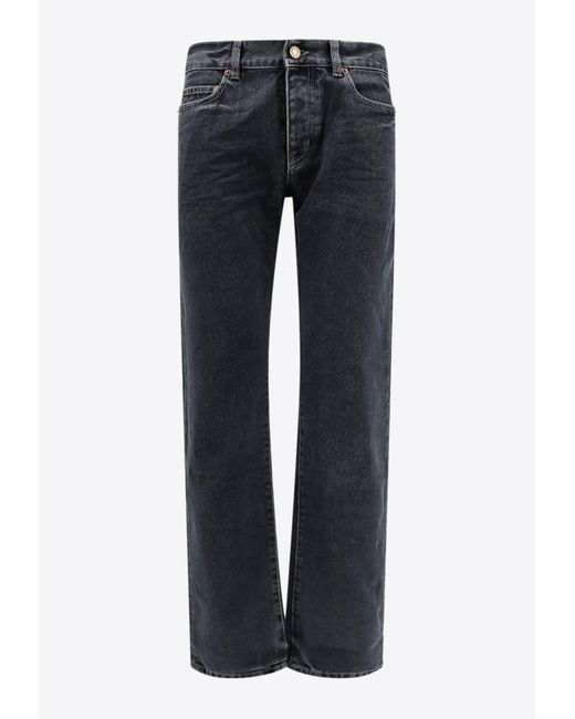 Saint Laurent Blue Washed-Out Slim Jeans for men
