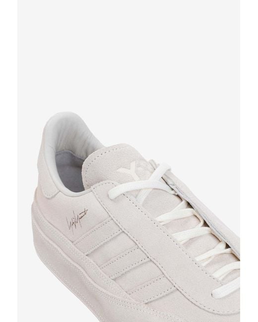 Adidas White Y-3 Gazelle Low-Top Sneakers for men