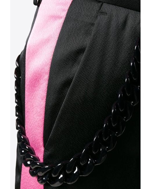 MSGM Black Straight-Leg Tailored Pants