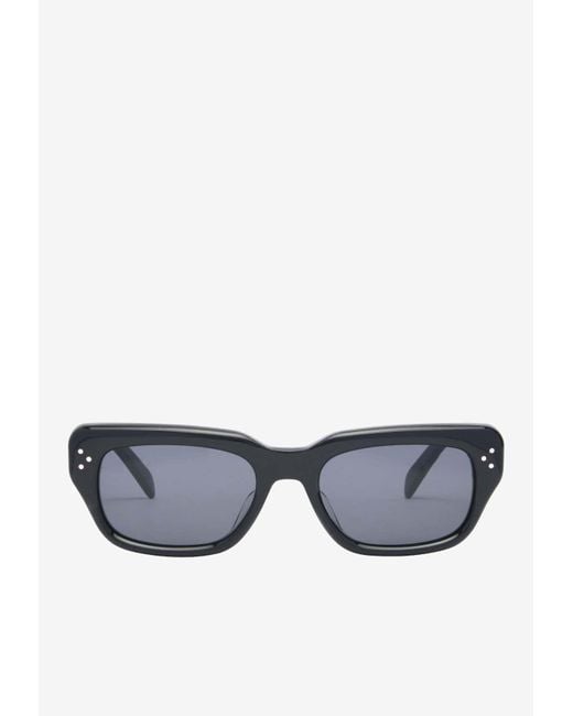 Céline Blue Bold 3 Dots Rectangular Sunglasses