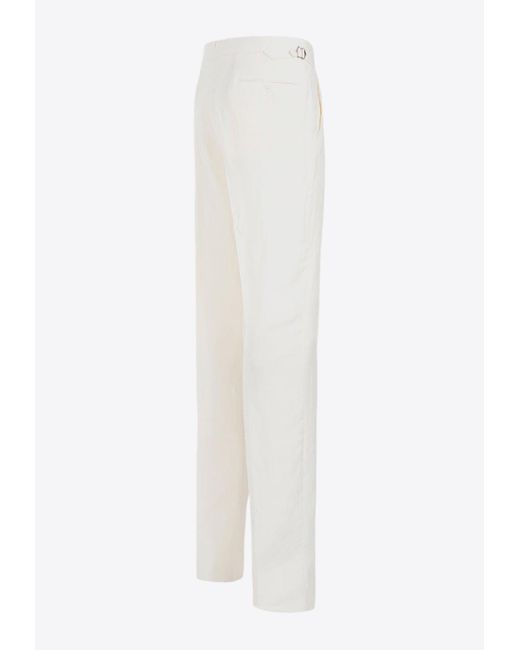 Ralph Lauren White Linen And Silk Tailored Pants for men