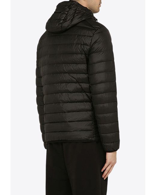 Stone Island Black Logo-Patch Quilted Zip-Up Jacket for men