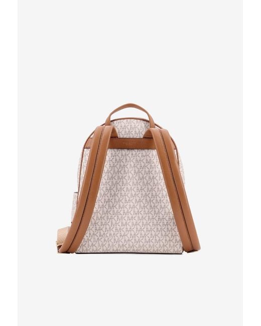 Michael Kors White Medium Bex Logo Backpack