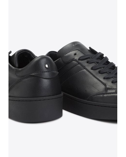 Canali Black Low-Top Leather Sneakers for men