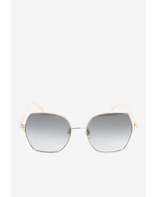 Chopard Gray Ice Cube Hexagonal Sunglasses