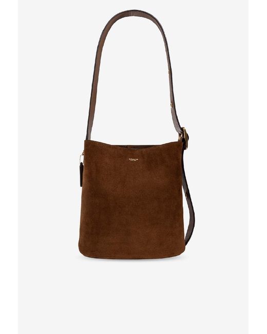 COACH Brown Bleecker Suede Bucket Bag