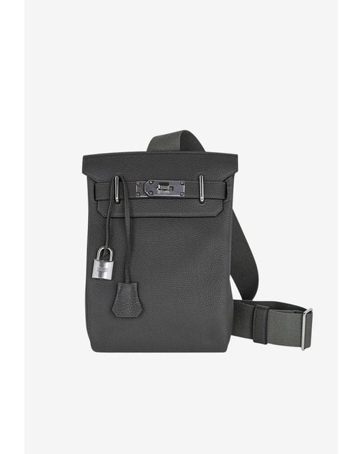 Hermès Multicolor Hac A Dos Pm Backpack In Vert De Gris Togo With Palladium Hardware