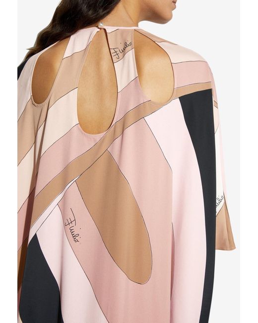 Emilio Pucci Natural Iride Print Maxi Kaftan