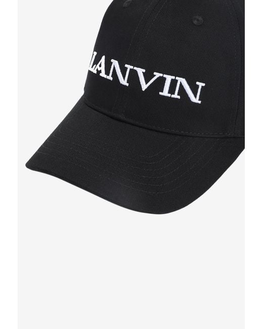 Lanvin Black Logo Baseball Cap for men