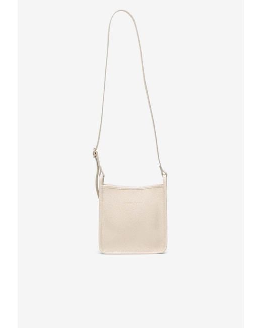 Longchamp White Le Foulonné S Paper-Coloured Shoulder Bag