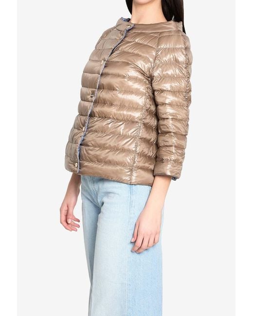 Herno Blue Reversible Short Down Jacket