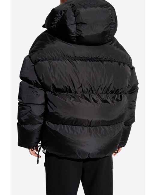 DSquared² Black Padded Hooded Zip-Up Jacket