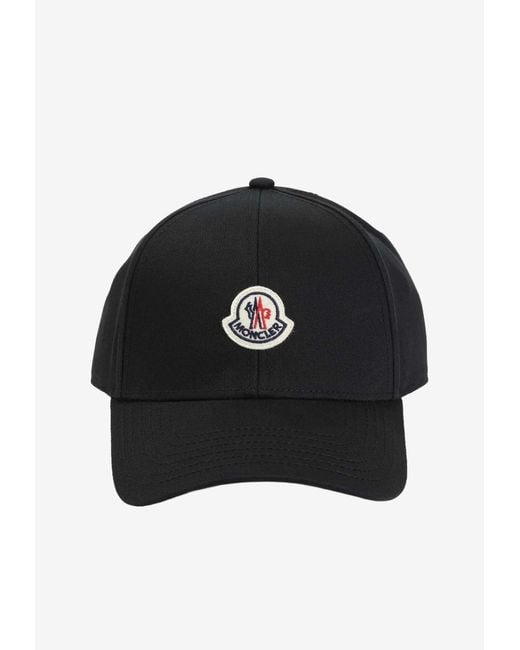 Moncler Black Logo Patch Baseball Cap for men
