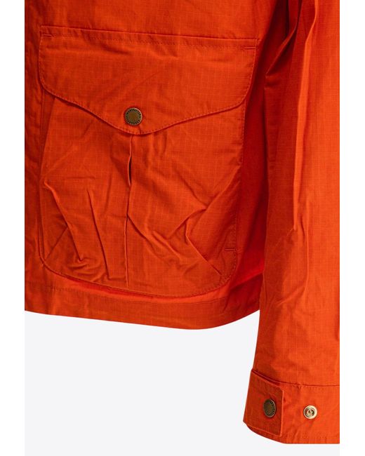 Manifattura Ceccarelli Orange Zip-Up Windbreaker Jacket for men
