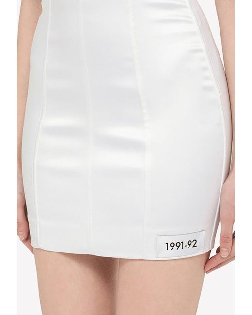 Dolce & Gabbana Stretch Satin Mini Dress in White