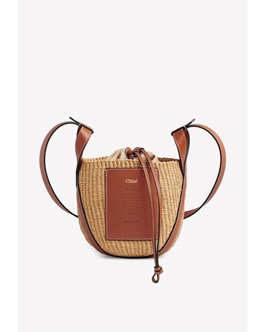 Chloé Brown Small Logo Basket Bag