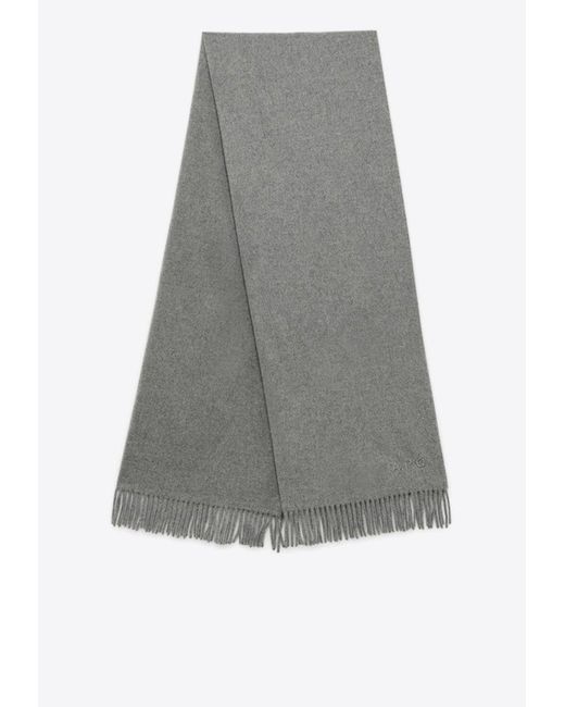 A.P.C. Gray Alix Brodée Logo Embroidered Scarf