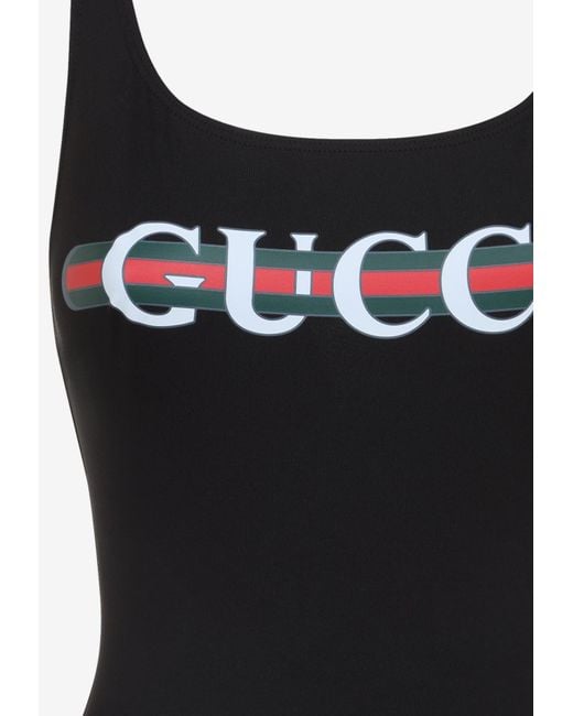 Gucci Black Logo One-Piece Swimsuit