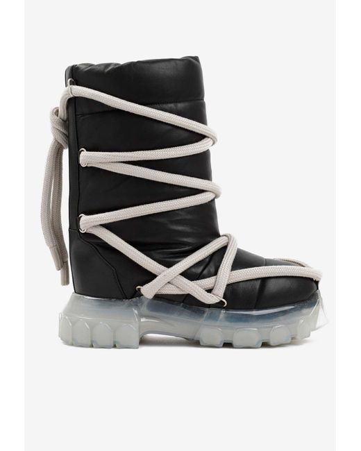 Rick Owens Black Lunar Tractor Padded Boots for men