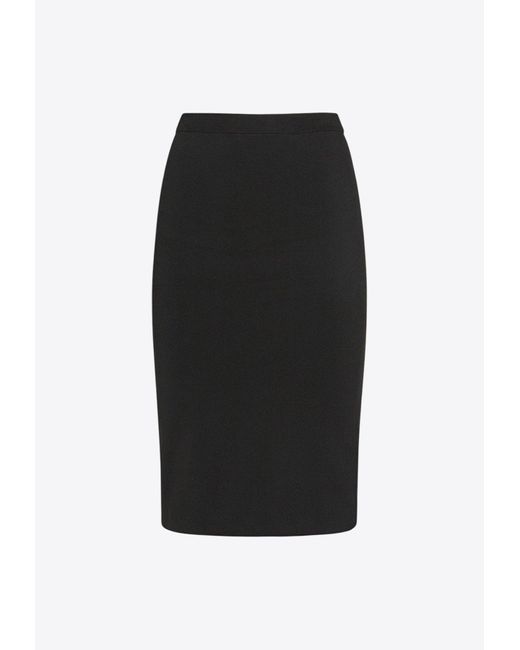 Saint Laurent Black Knee-Length Pencil Skirt