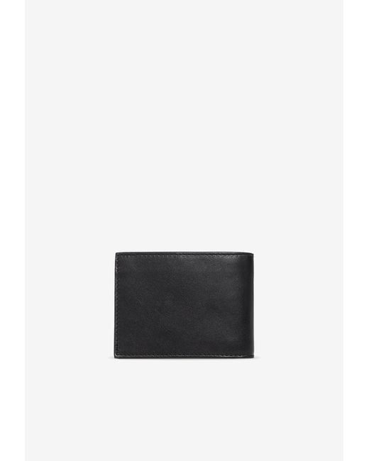 Moschino White Logo Bi-Fold Leather Wallet for men