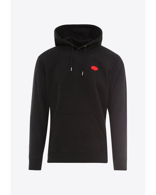 BORN ROMANTIC Black Logo Patch Hooded Sweatshirt for men