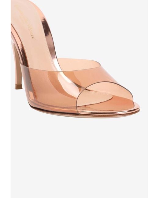 Gianvito Rossi Pink Sofia 95 Plexi Mules