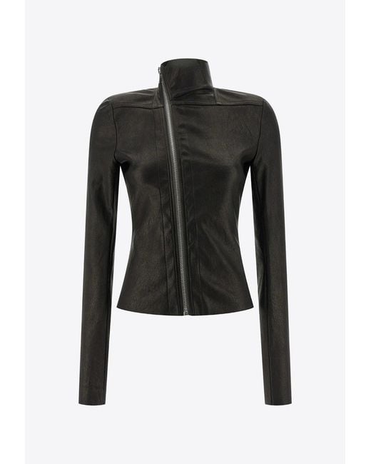 Rick Owens Black Temple Gary Leather Zip Jacket