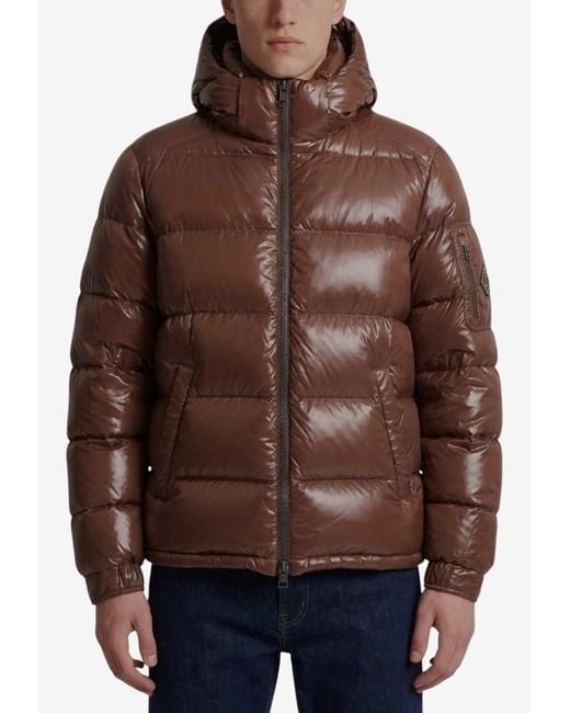 Herno Brown Polar Tech Hooded Down Jacket for men