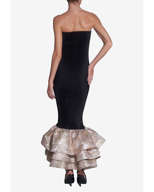 L'idée Black Ramblas Strapless Maxi Dress