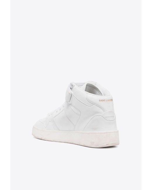 Saint Laurent White Lax High-Top Sneakers for men
