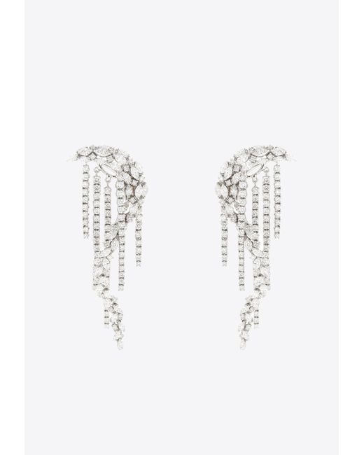 YEPREM Blue Y-Couture Diamond Drop Earrings