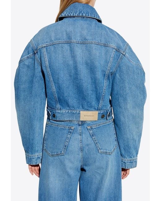 Givenchy Blue Cropped Denim Jacket