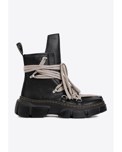 Rick Owens Black X Dr Martens 1460 Dmxl Leather Boots for men