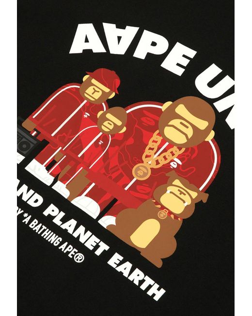 Aape Black Unvs Crewneck T-Shirt for men