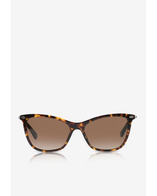 Chanel Brown Tortoise Cat-eye Polarized Sunglasses Onesize