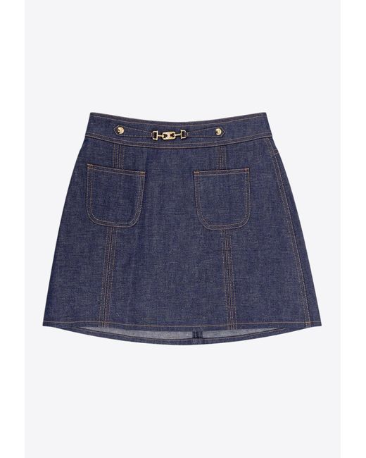 きらめく♪◇トラペーズ MINI SKIRT◇CELINE trapeze mini skirt in cotton twill - OFF WHITE | CELINE