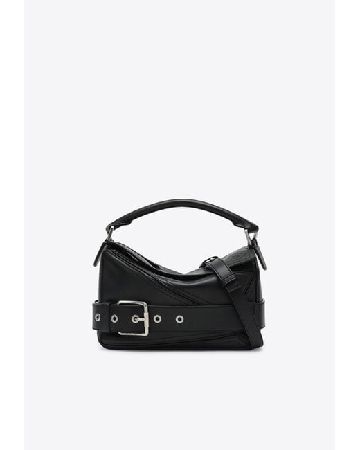Loewe Black Small Puzzle Biker Top Handle Bag