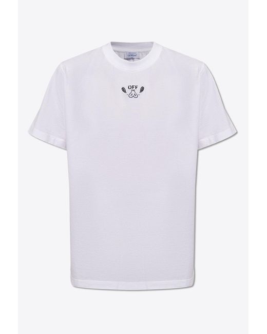 Off-White c/o Virgil Abloh White Paisley Motif Crewneck T-Shirt for men