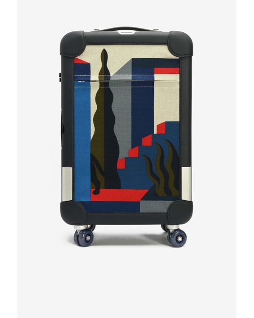 Hermès Blue Rolling Mobility Suitcase