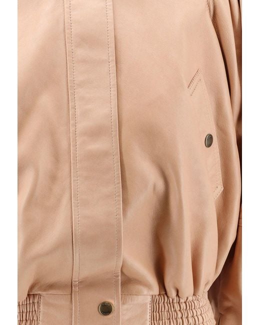 Chloé Natural High-Neck Buttoned Jacket