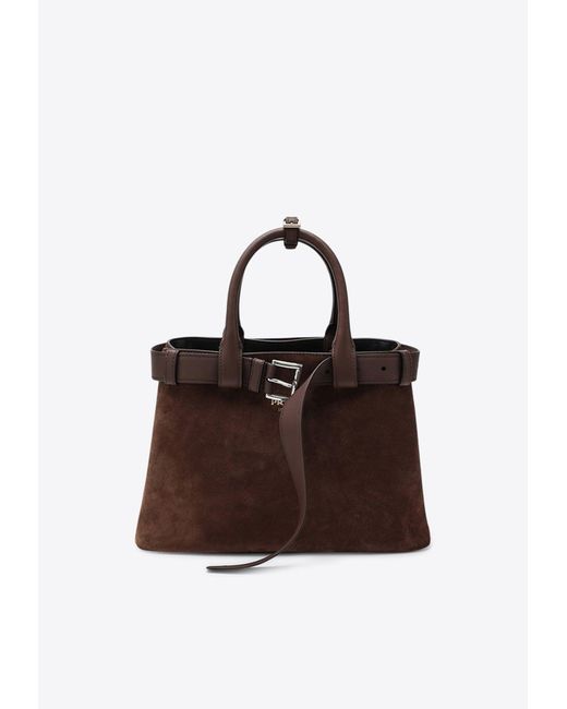 Prada Brown Medium Suede Top Handle Bag