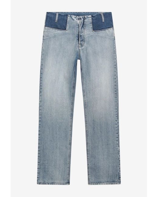 Maison Margiela Blue Patchwork Straight Jeans for men