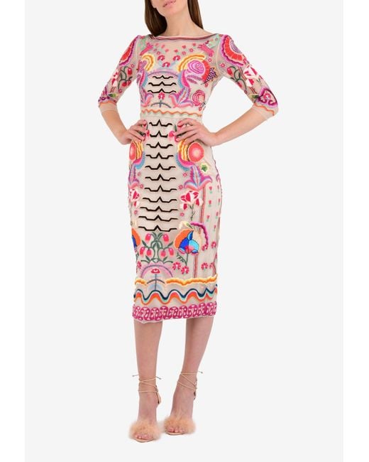 Temperley London Multicolor Fitted Chimera Dress