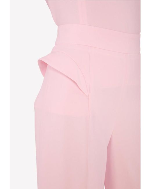 Mugler Pink V-Neck Blouse