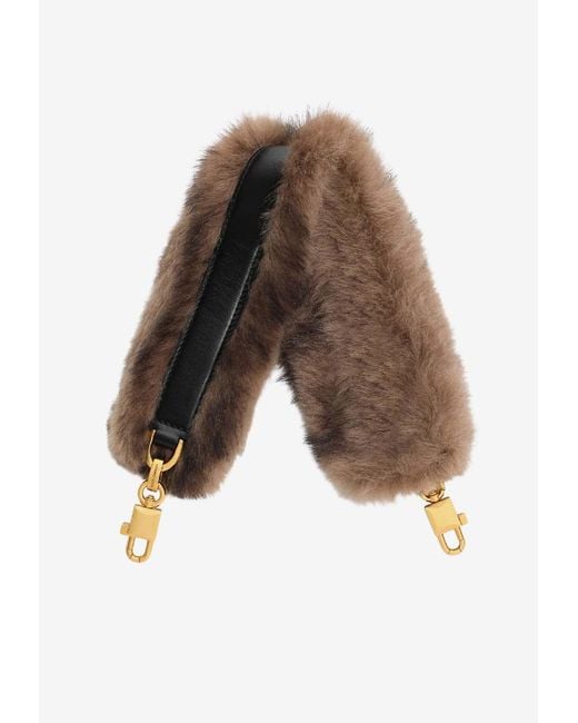 Dolce & Gabbana Women's Brown Shearling And Palmellato Calfskin Bag Shoulder Strap