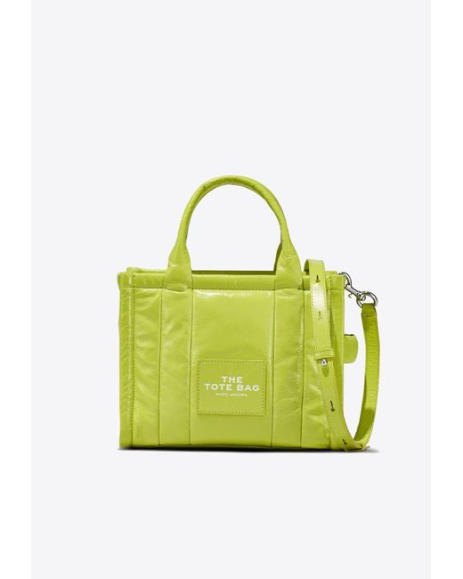 Marc Jacobs Green The Small Crinkle Leather Tote Bag