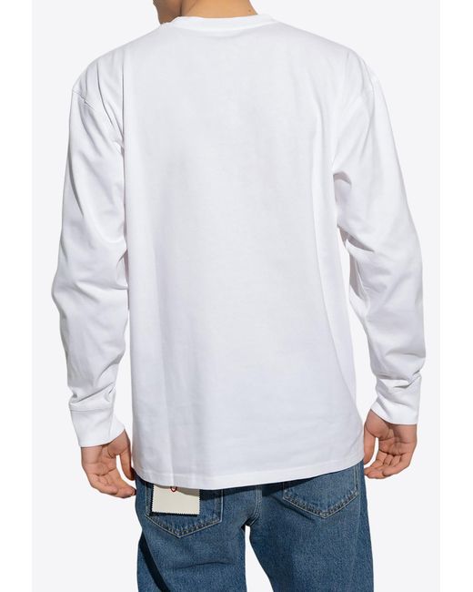 Carhartt White Long-Sleeves Crewneck T-Shirt for men