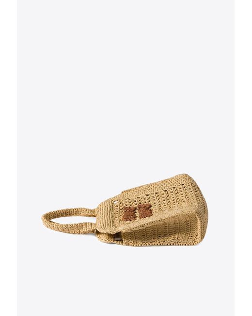 Miu Miu Metallic Raffia-Effect Woven Handbag