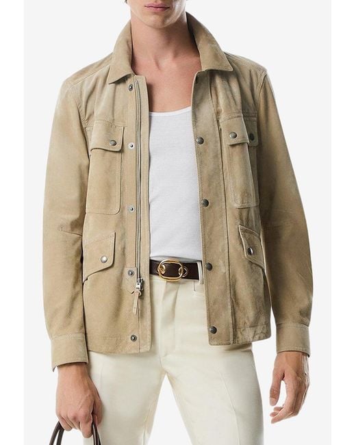 Tom Ford Natural Suede Motor Jacket for men